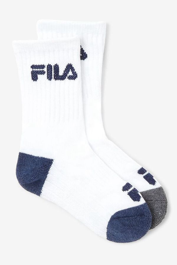 Fila Cushioned Crew 6-Pack Boy's Socks - White,NZ 213-64728